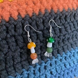 Colorful Mushroom Dangle Earrings